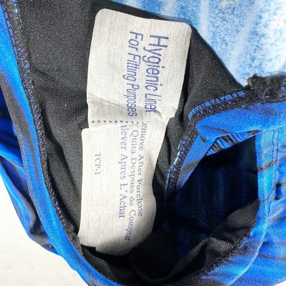 Swim Solutions Printed Criss Cross Back One Piece Swimsuit Size 10 - Picture 3 of 4